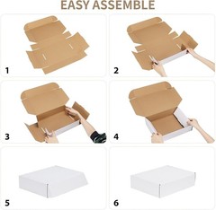6x4x1 Shipping Boxes Set of 100, White Small Corrugated Cardboard Box, Mailer…