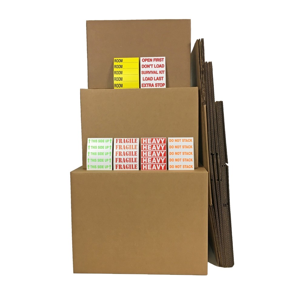 UBMOVE By uBoxes Moving Kit #1 10 Small/Medium/Large Combo Boxes with Room Label