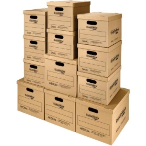 Fellowes Smoothmove Classic Moving Box Kit, Small/med – Kraft – 12 (fel-7716401)