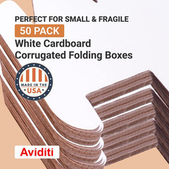 White Corrugated Cardboard Mailing Boxes, 9″ X 5″ X 3″ (Pack of 50) Crush-Proof