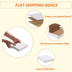 6X4X1 Inches Shipping Boxes Set of 50, White Corrugated Cardboard Box Literature
