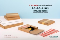 45 RPM 7-inch Record Mailers, 7.5×7.5×1 Inch Mailing Box, 25 Pack | for Standard
