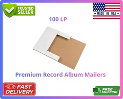100 LP Record Album Mailers 12.5×12.5 Variable Depth Corrugated Cardboard Book B