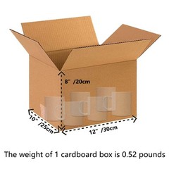 12x10x8 inch Corrugated Box 5/6/10/15/20 pcs – Packaging, Handling and Storage