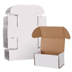 100 Pack 4.6×2.2×2.2 Small Shipping Boxes for Packing Small Business, White C…