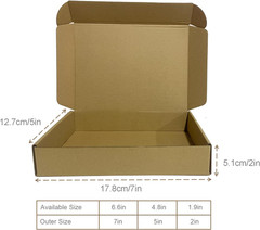 7X5X2 Inch Set of 50 Pack Brown Corrugated Shipping Boxes – Cardboard Boxes for