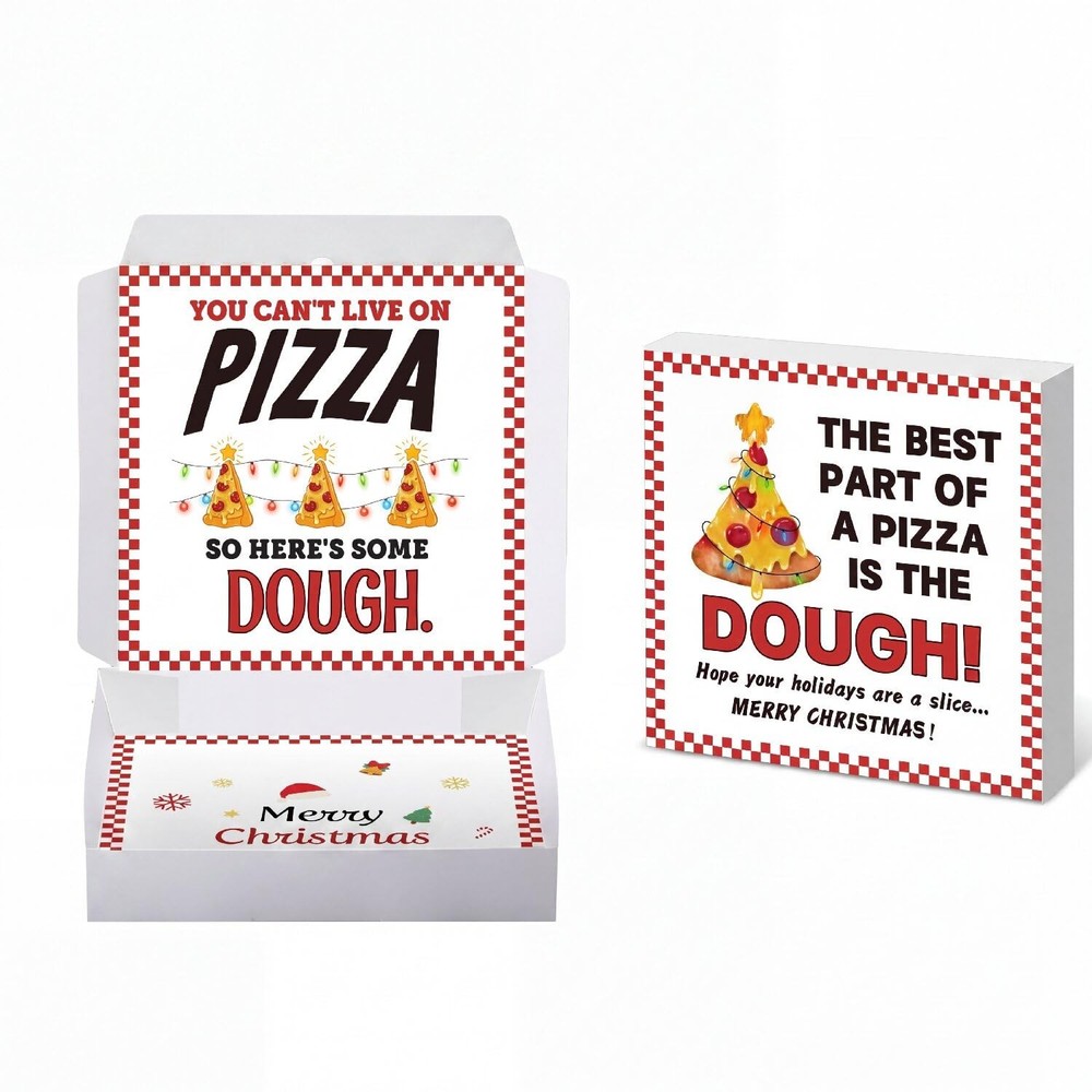 3 PCS Money Box Cash Christmas Pizza Gift 10×10 Inch Funny Birthday Wedding