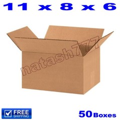 50 – 11x8x6 Cardboard Boxes 32-ECT Mailing Packing Shipping Corrugated Carton