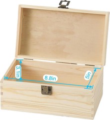 3 Pieces Wooden box 11.6X7.8X6-10.5X6.6X5.2-9.2X5.5X4.3 Inch with Hinged Lids an
