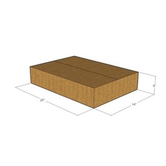 5 20x14x4 Kraft Brown Corrugated Shipping Boxes 32 ECT Single-Wall New
