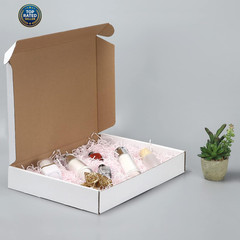 13X10X2 Inches Shipping Boxes Set of 25 White Corrugated Cardboard Box