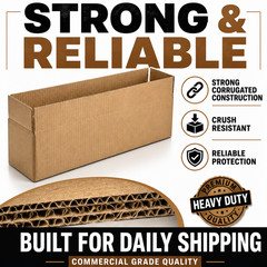 26 x 6 x 6 Kraft Corrugated Shipping Boxes 100 Pack Long Narrow Boxes
