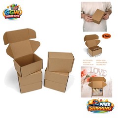 Versatile Gift and Shipping Boxes 6 Pack – 6x4x3 inch Brown Cardboard Mailers