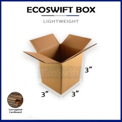 1-Box 3x3x3 EcoSwift Cardboard Packing Moving Shipping Box Corrugated Carton