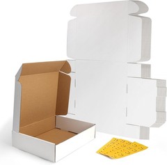 13x10x3 inches Shipping Boxes Set of 25 White Corrugated Cardboard Box Litera…