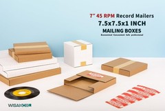 45 RPM 7-inch Record Mailers, 7.5×7.5×1 Inch Mailing Box, 25 Pack | for Standard