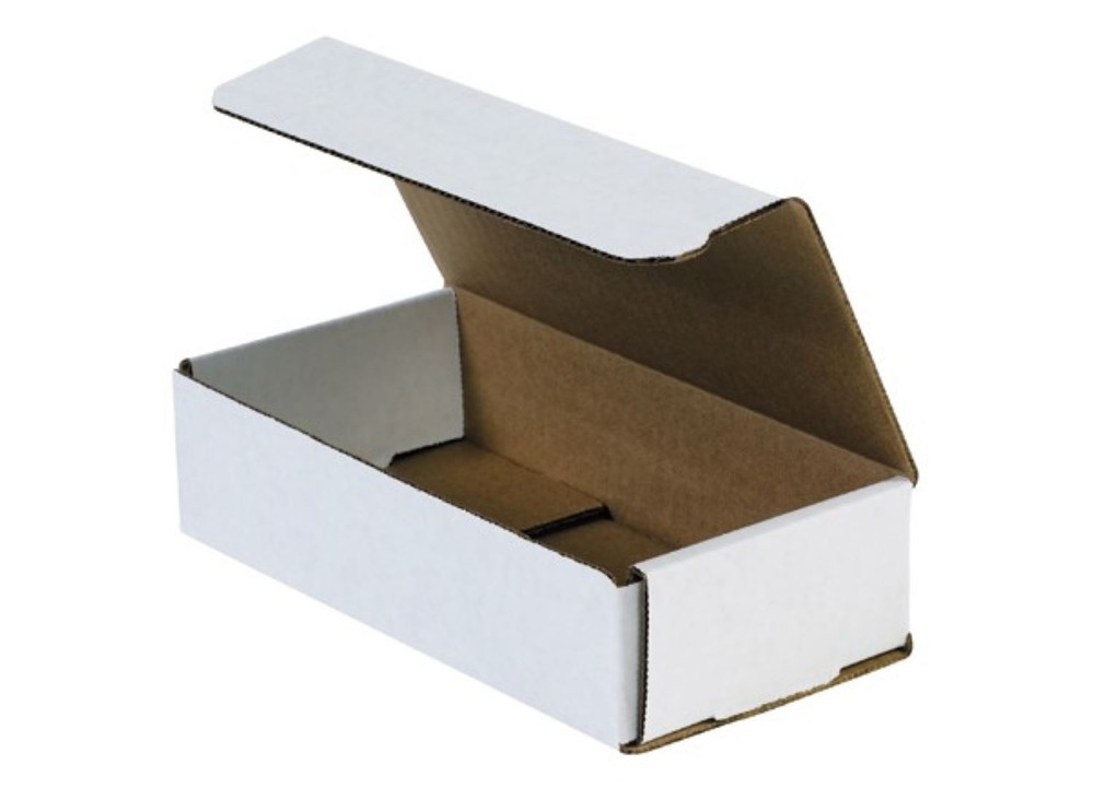 Pack of 400 Strong Corrugated Mailer 8x4x2 White Cardboard Foldable Shipping Box