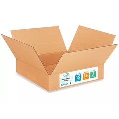 5 PCS 15x15x3 Inch Heavy Duty Shipping Boxes 200 lb Corrugated Moving Carton