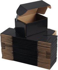 25 Pack 6X4X3 Shipping Boxes for Small Business, Black Packaging Cardboard Boxes