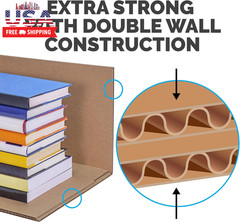 Small Classic Moving Box 10 Pack, Reinforced Handles, Tape-Free Assembly, Box wi