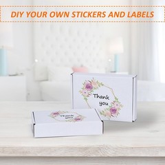 8×5.5×1.6 inches Shipping Boxes Set of 25, White Corrugated Cardboard Box Lit…