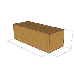5 24x10x8 Kraft Brown Corrugated Shipping Boxes 32 ECT Single-Wall New