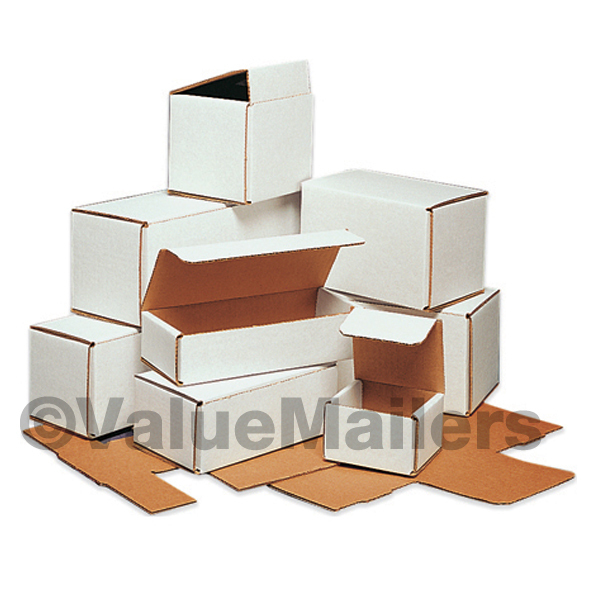 100 – 13 1/2 x 3 1/2 x 3 1/2 White Corrugated Shipping Packing Box Boxes Mailers