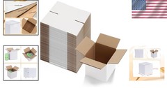 6x6x6 Inches White Shipping Boxes Set of 40