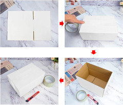 6X6X6 Inches Shipping Boxes Set of 25, White Corrugated Cardboard Box for Packin