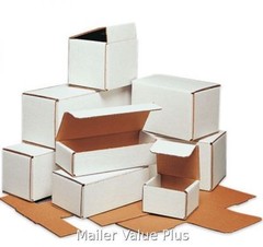 100 – 6 1/2 x 4 1/2 x 2 1/2 White Corrugated Shipping Mailer Packing Box Boxes