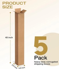 10 Pcs 4 X 4 X 48 Inch Golf Club Shipping Boxes 4L X 4W X 48H Tall Corrugated Bo