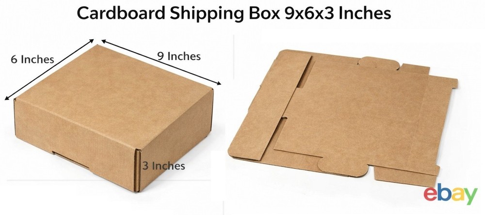 LOT OF 50 9″ x 6″ x 3″ Corrugated Kraft Mailer Shipping Box FREE SHIP Cardboard