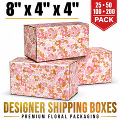 8x4x4 Fall Floral Shipping Boxes Corrugated Gift Mailer Packaging 32 ECT