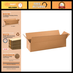 Long Corrugated Cardboard Boxes 34″ L x 10″ W x 6″ H – Kraft Shipping & Packing