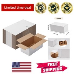 Versatile White Shipping Boxes Set of 40 – 9x5x4 for Secure Mailing and Packing