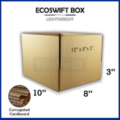 1-Box 10x8x3 EcoSwift Cardboard Packing Moving Shipping Box Corrugated Carton