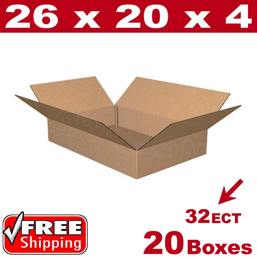 20 – 26x20x4 Cardboard Boxes Mailing Packing Shipping Box Corrugated Carton