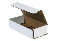 Pack of 50 Strong Corrugated Mailer 8x4x2 White Lightweight Folding Shipping Box