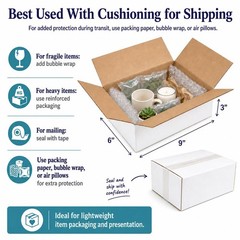 Shipping Boxes 9x6x3 Set of 40, White Corrugated Packaging Boxes, Lightweight…
