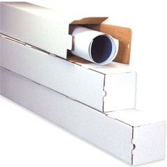2x2x25 White Box Corrugated Square Mailing Tube Shipping Storage 50 Tubes