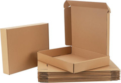 13X10X2 Shipping Boxes Set of 20, Brown Corrugated Cardboard Literature Mailer B