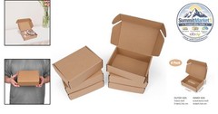 7x5x2 Inch Shipping Boxes, Set of 6, Brown, Corrugated Cardboard