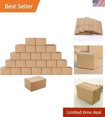 25 Count Kraft Cardboard Shipping Boxes 8x6x4 – Perfect for Packing and Mailing