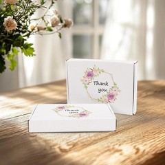 7x5x1 inches Shipping Boxes Set of 50, White Corrugated Cardboard Box Literature