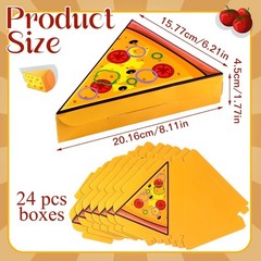 24 Pcs Turtle Themed Pizza Slice Pizza Boxes for Party Favors Green Square Ca
