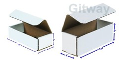 COMBO Lot 50 Boxes of 12x4x4 and 50 Boxes of 12x4x2 White Cardboard Mailing Box