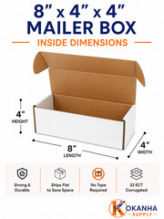 8x4x4 White Corrugated Mailers Tuck Top Shipping Boxes Cardboard Boxes 25 50 100