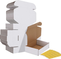 9X6X2 Inches Shipping Boxes Set of 50, White Corrugated Cardboard Box Literature