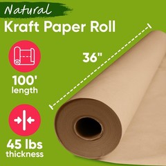 USA Made 36″ x 1200″ Brown Kraft Paper Roll, 45 lbs Thickness, American Quali…