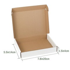 7.8x 5.5 x 1.5 Inch Shipping Carton Set (25-Pack) — White Cardboard Mailer Boxes